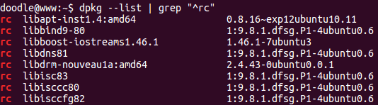 Debian/Ubuntu删除残余配置文件